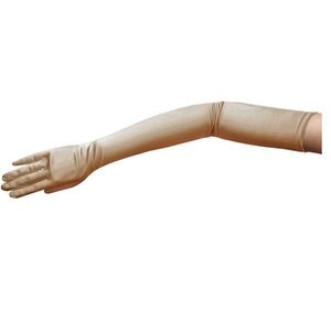 Long Taupe stretch full length opera gloves -NEW